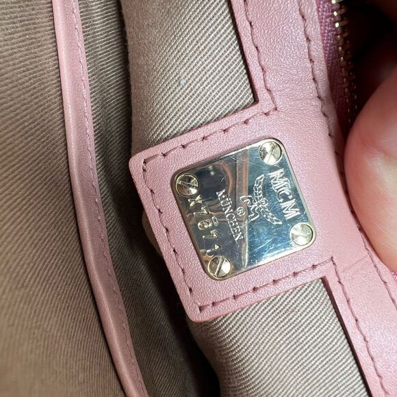 MCM Visetos Original Authentic Crossbody Bag Pouch Powder Pink - Picture 5 of 12